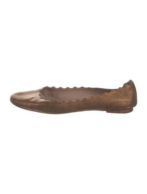 Chloé Leather Scalloped Accent Ballet Flats