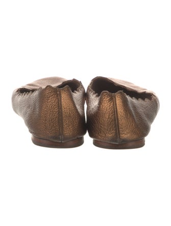 Chloé Leather Scalloped Accent Ballet Flats