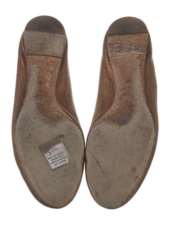 Chloé Leather Scalloped Accent Ballet Flats