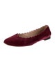 Chloé Suede Scalloped Accent Ballet Flats