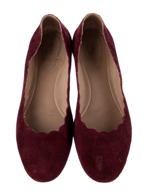 Chloé Suede Scalloped Accent Ballet Flats
