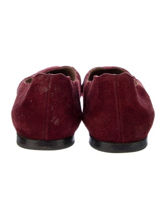 Chloé Suede Scalloped Accent Ballet Flats