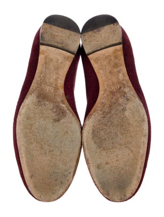 Chloé Suede Scalloped Accent Ballet Flats