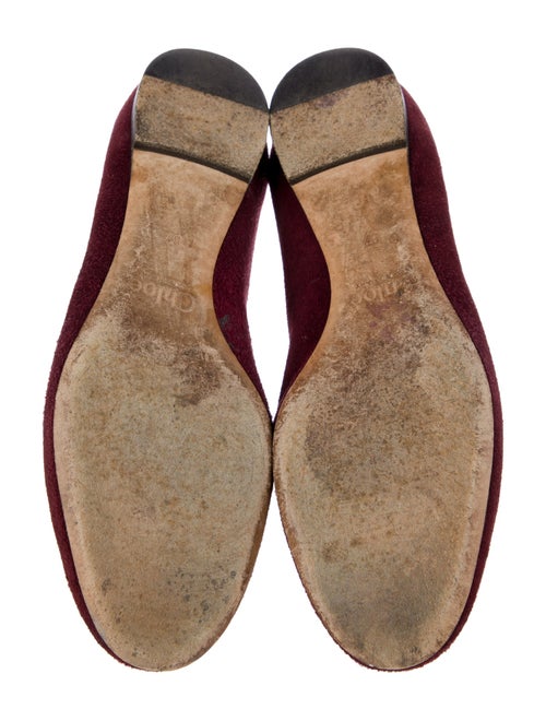 Chloé Suede Scalloped Accent Ballet Flats