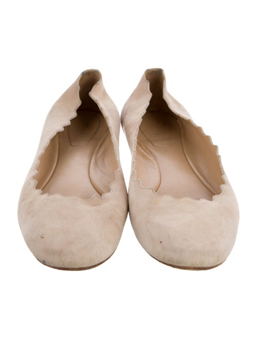 Chloé Suede Scalloped Accent Ballet Flats