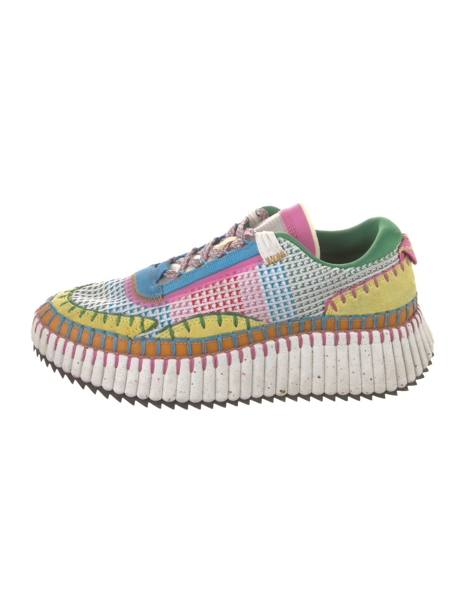 Chloé Printed Whipstitch Trim Sneakers