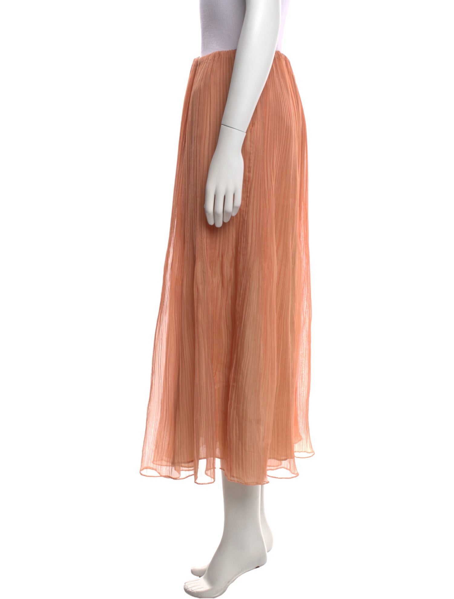 Chloé Mesh Accents Midi Length Skirt