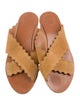 Chloé Suede Scalloped Accent Slides