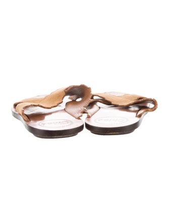 Chloé Suede Scalloped Accent Slides