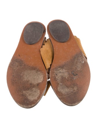 Chloé Suede Scalloped Accent Slides