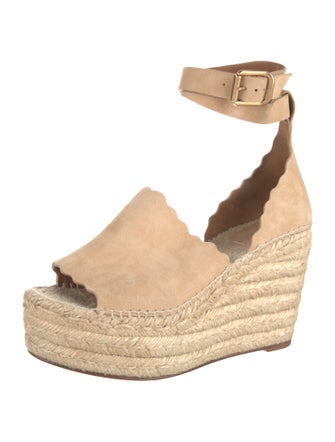 Chloé Suede Scalloped Accent Espadrilles