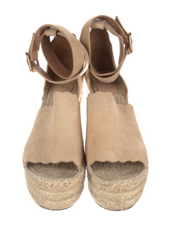 Chloé Suede Scalloped Accent Espadrilles
