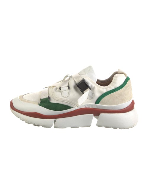 Chloé Leather Colorblock Pattern Sneakers
