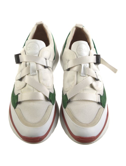 Chloé Leather Colorblock Pattern Sneakers