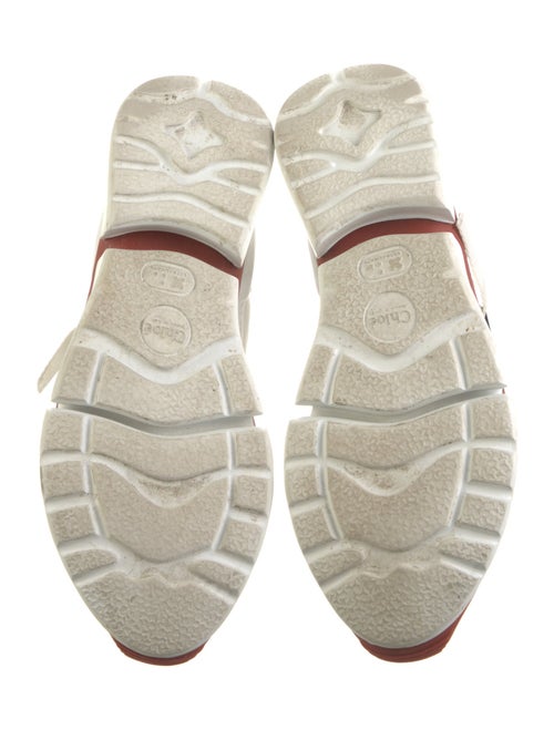 Chloé Leather Colorblock Pattern Sneakers