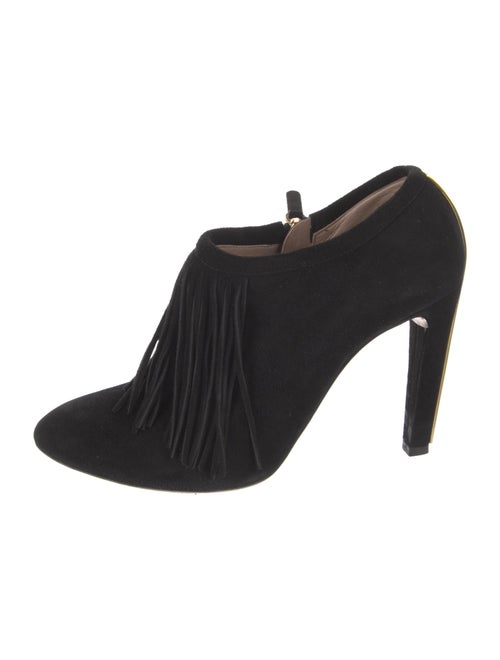 Chloé Suede Fringe Trim Accent Mules