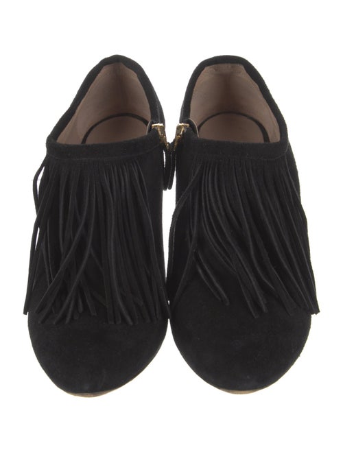Chloé Suede Fringe Trim Accent Mules