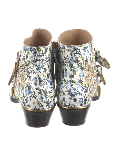Chloé Leather Floral Print Boots