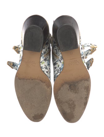 Chloé Leather Floral Print Boots