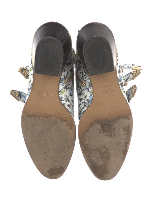 Chloé Leather Floral Print Boots