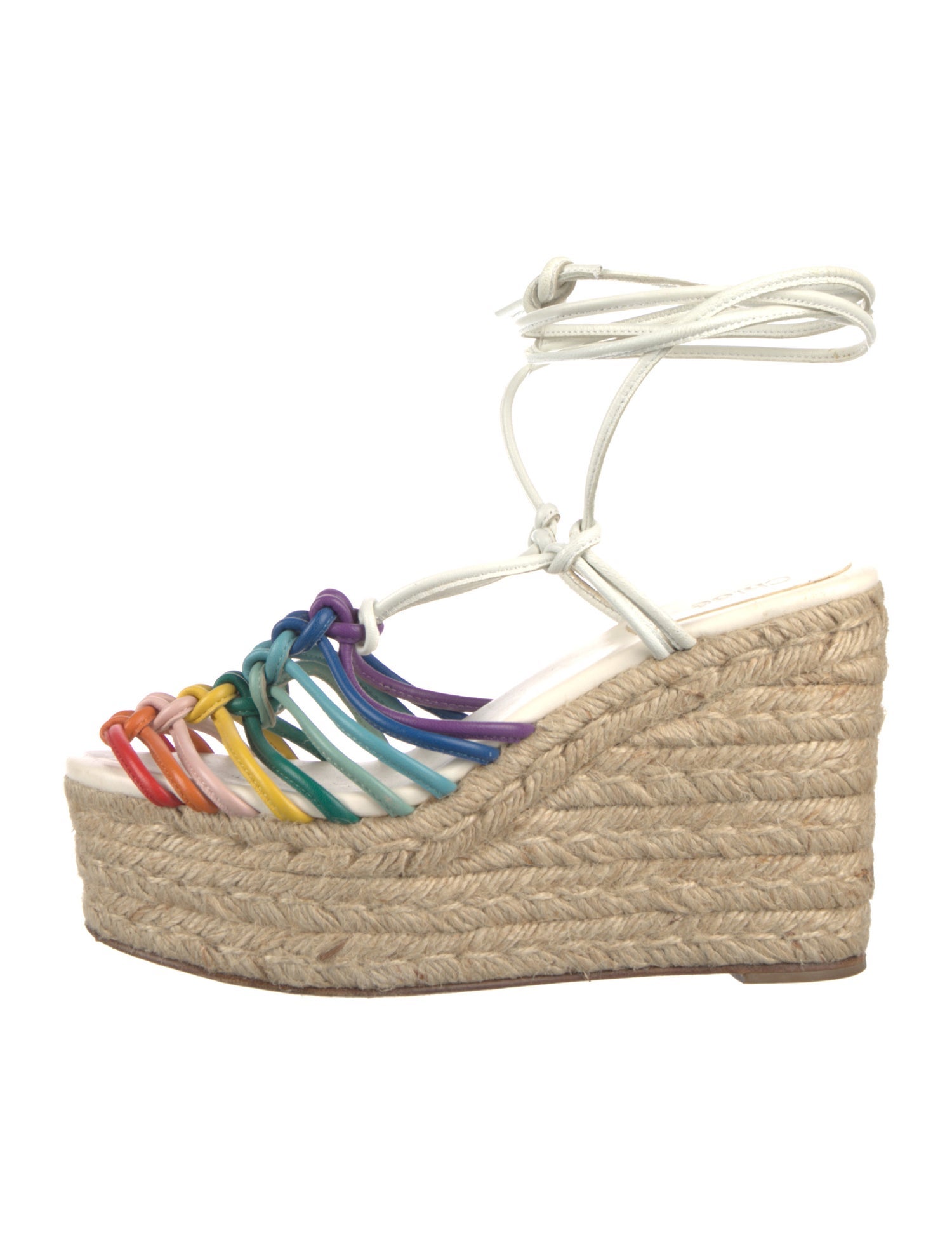 Chloé Leather Printed Espadrilles