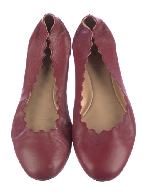 Chloé Leather Scalloped Accent Slingback Sandals