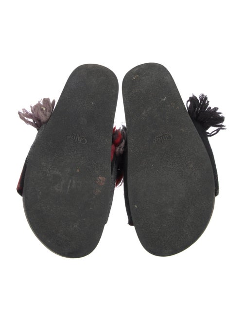 Chloé Wool Fringe Trim Accent Slides