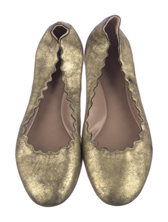 Chloé Leather Animal Print Ballet Flats