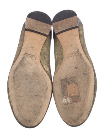 Chloé Leather Animal Print Ballet Flats