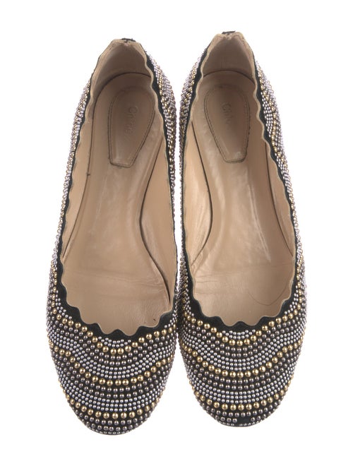 Chloé Suede Studded Accents Ballet Flats