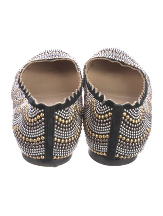 Chloé Suede Studded Accents Ballet Flats