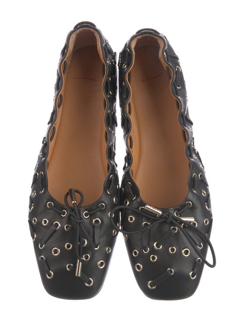 Chloé Leather Bow Accents Ballet Flats