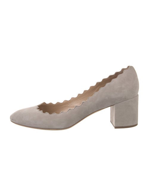 Chloé Suede Scalloped Accent Pumps