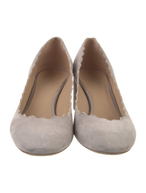 Chloé Suede Scalloped Accent Pumps
