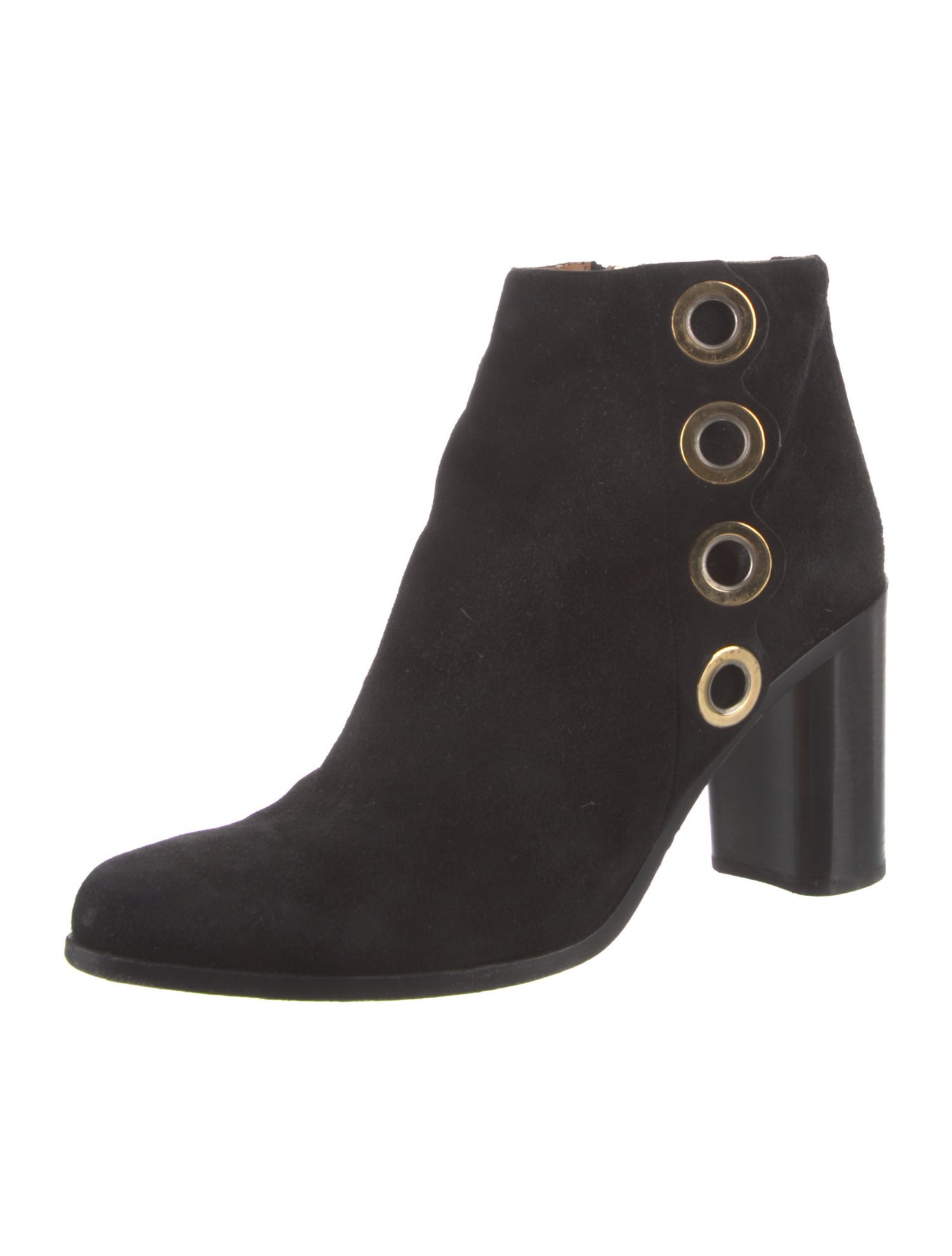 Chloé Suede Studded Accents Moto Boots