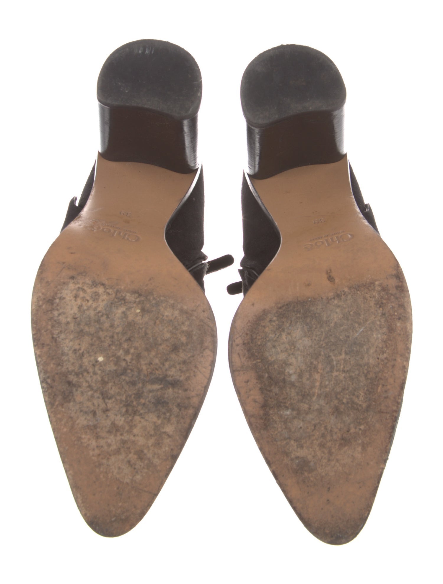 Chloé Suede Studded Accents Moto Boots