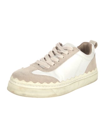 Chloé Leather Colorblock Pattern Sneakers