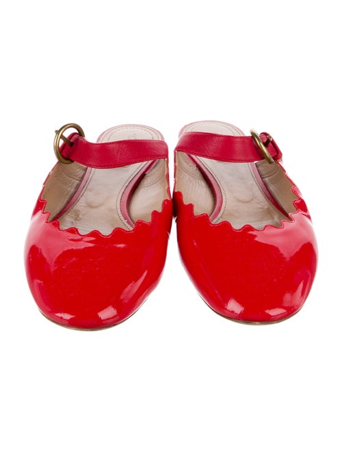 Chloé Patent Leather Scalloped Accent Mules