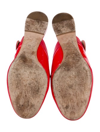 Chloé Patent Leather Scalloped Accent Mules