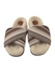 Chloé Striped Crochet Trim Slides