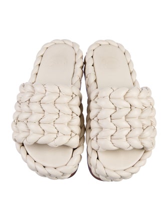 Chloé Leather Floral Print Slides