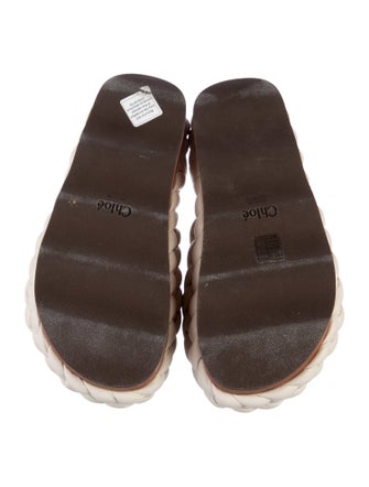 Chloé Leather Floral Print Slides