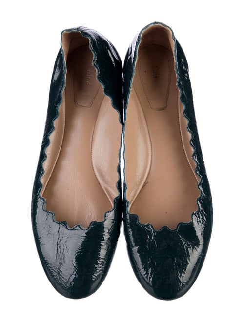 Chloé Patent Leather Scalloped Accent Ballet Flats