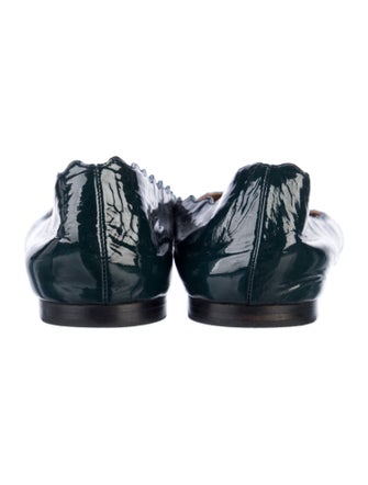 Chloé Patent Leather Scalloped Accent Ballet Flats