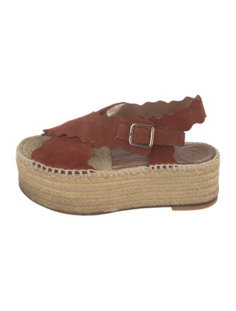 Chloé Suede Scalloped Accent Espadrilles