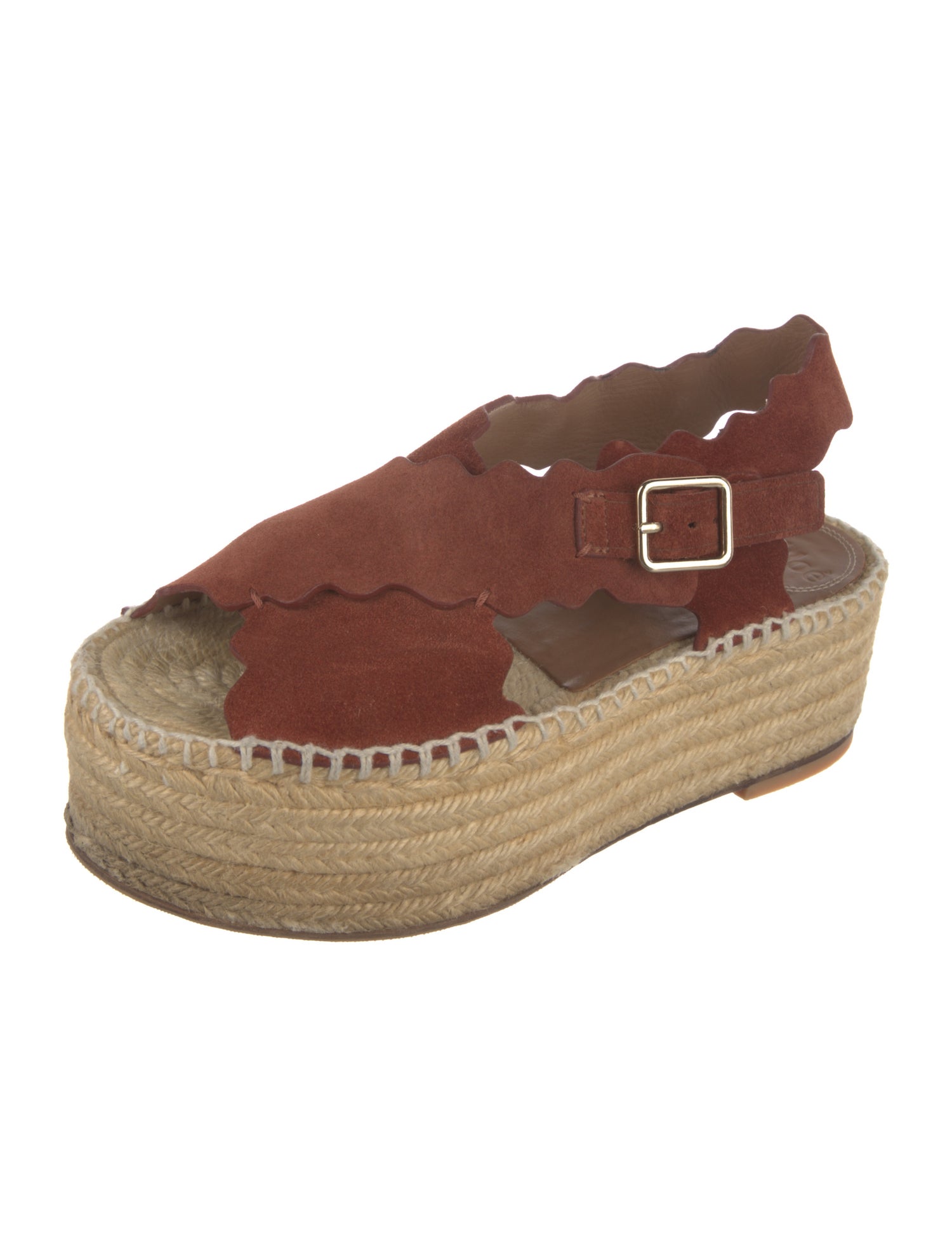 Chloé Suede Scalloped Accent Espadrilles