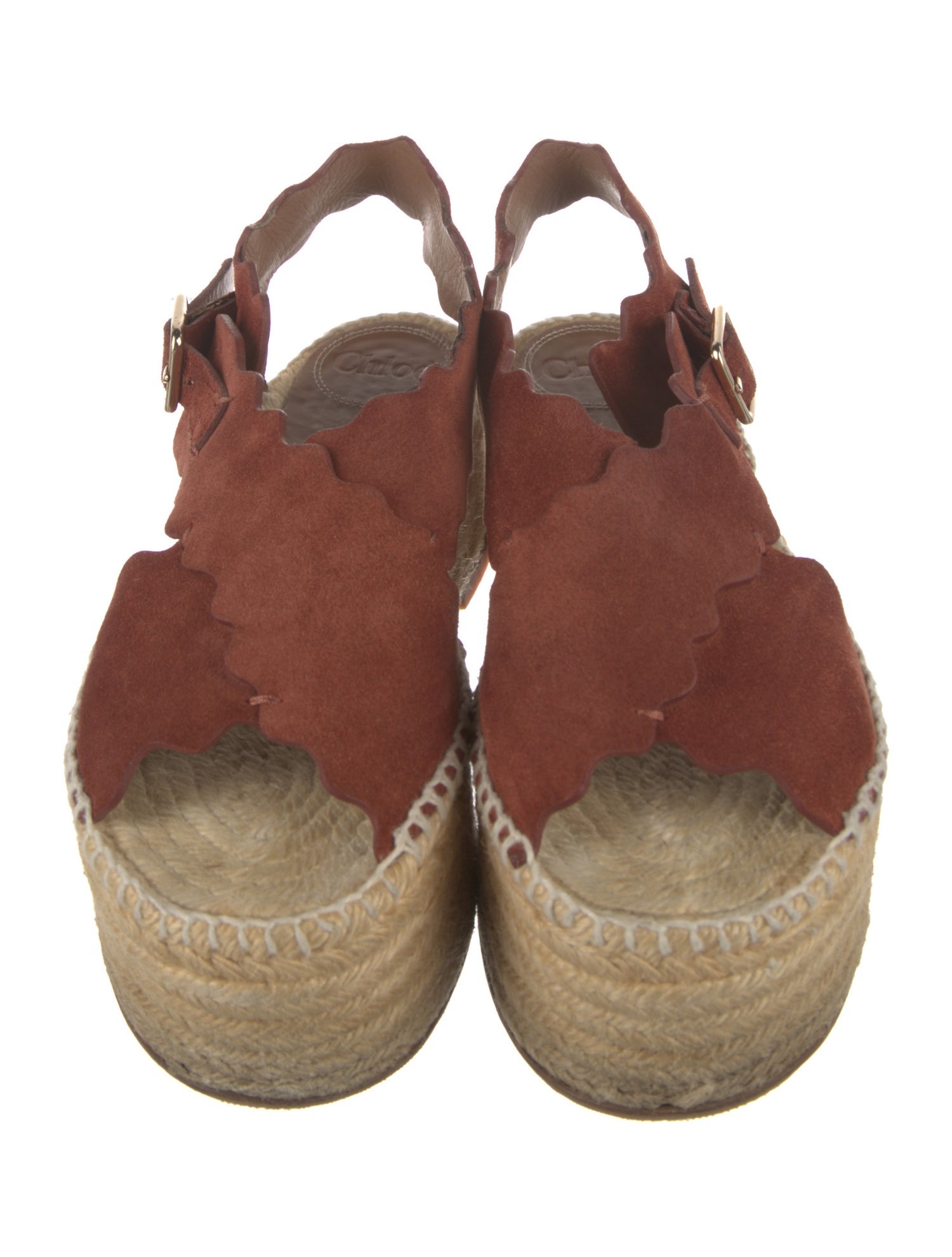 Chloé Suede Scalloped Accent Espadrilles