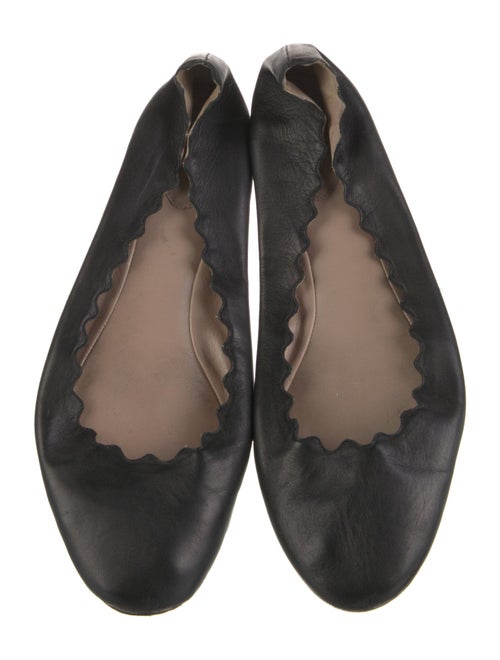 Chloé Leather Scalloped Accent Ballet Flats