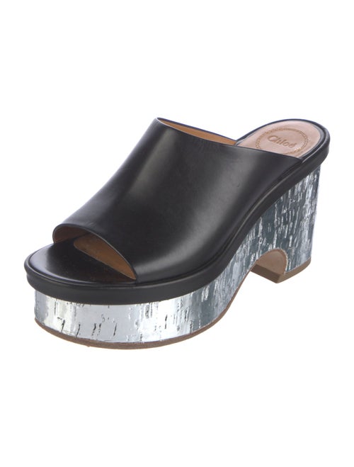Chloé Leather Distressed Accents Slides