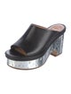 Chloé Leather Distressed Accents Slides